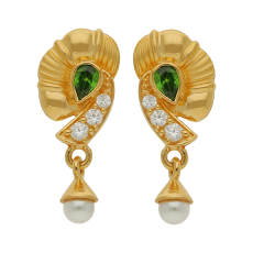 Sparking Green Stone Gold Earring Drops